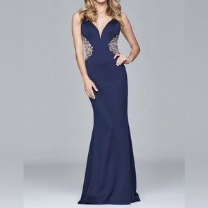 Faviana Glamour evening gown prom dress navy